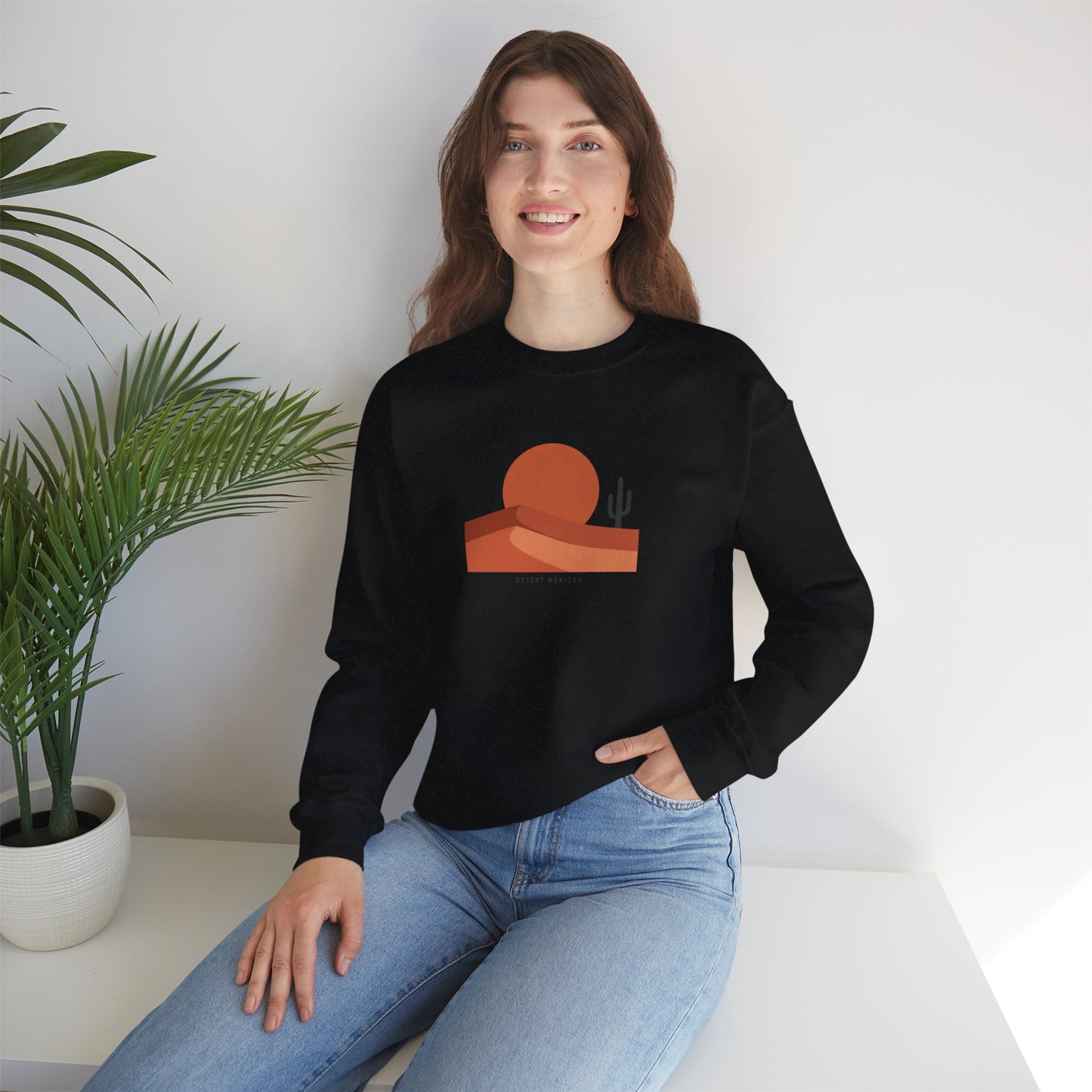 Desert Sunset Minimalist Mesa Sweatshirt | Southwestern adobe-inspired wall art