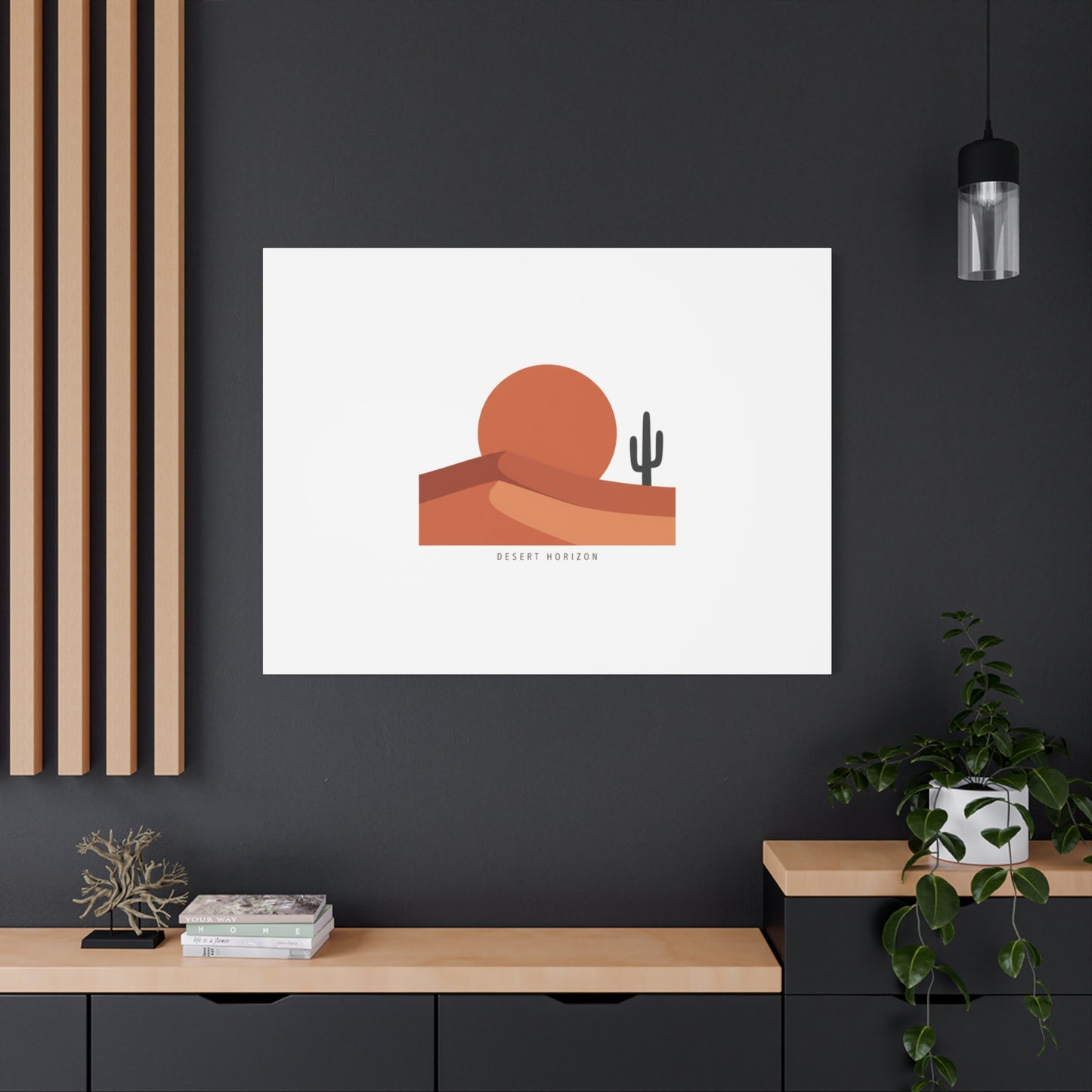 Desert Horizon Minimal Mesa Canvas | desert sunset, southwestern art print