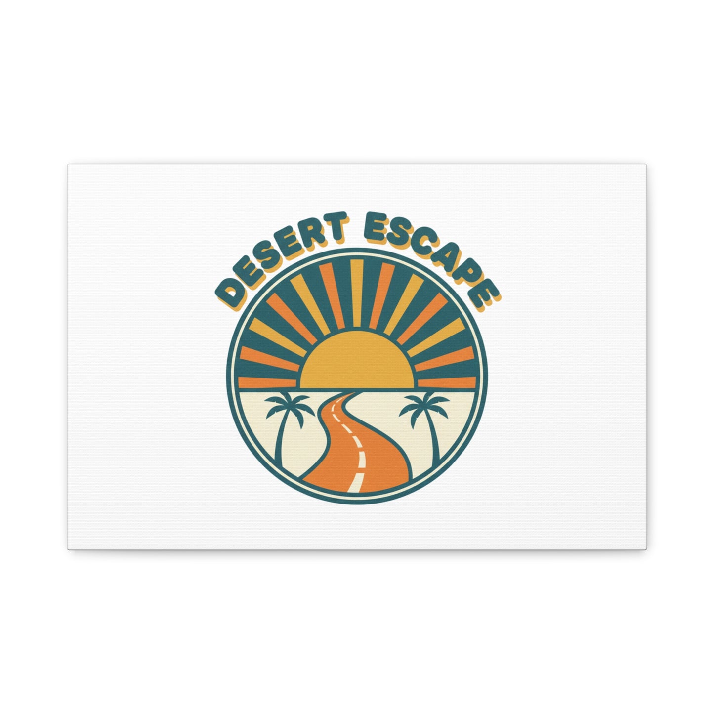 Desert Escape Sunset Canvas | 70s Sunset Retro Palm Poster