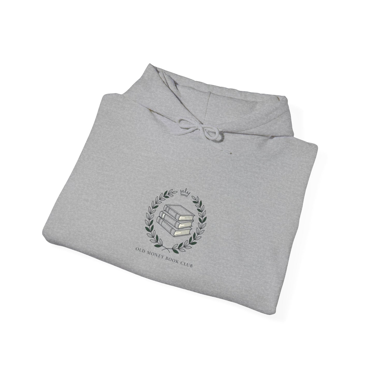 Laurel Crest Serif Hoodie | Old Money Minimalist, Monochrome Quiet Luxury