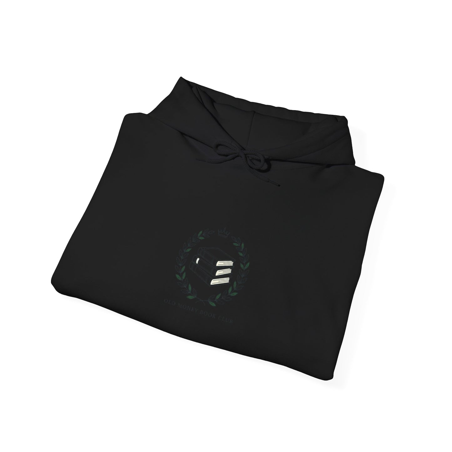 Laurel Crest Serif Hoodie | Old Money Minimalist, Monochrome Quiet Luxury
