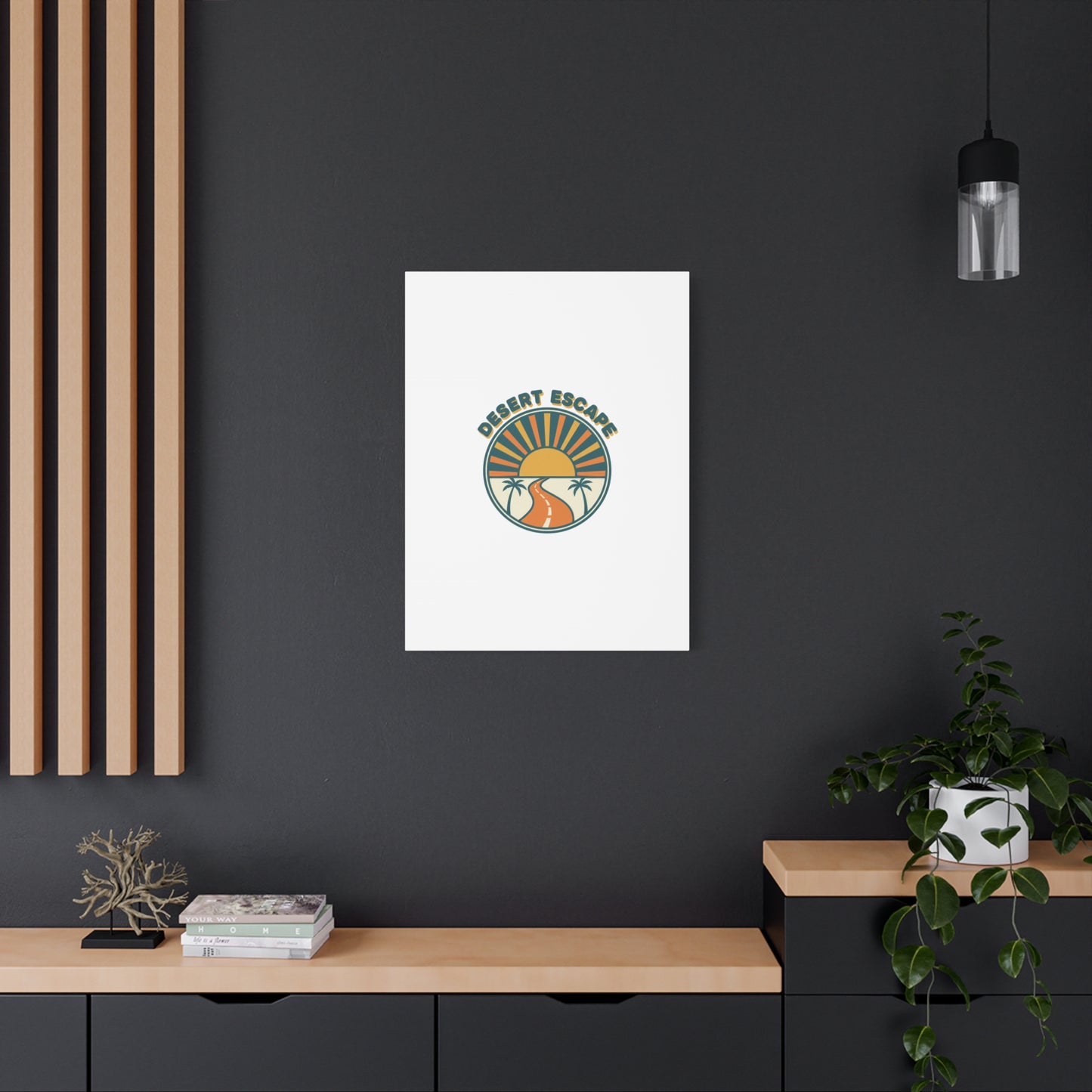 Desert Escape Sunset Canvas | 70s Sunset Retro Palm Poster