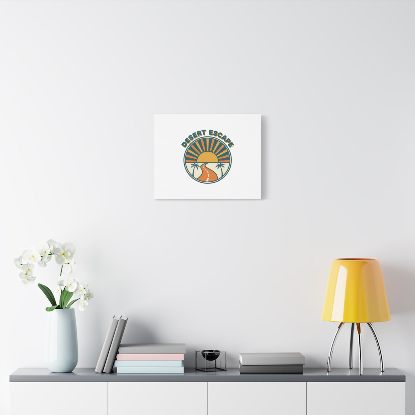 Desert Escape Sunset Canvas | 70s Sunset Retro Palm Poster