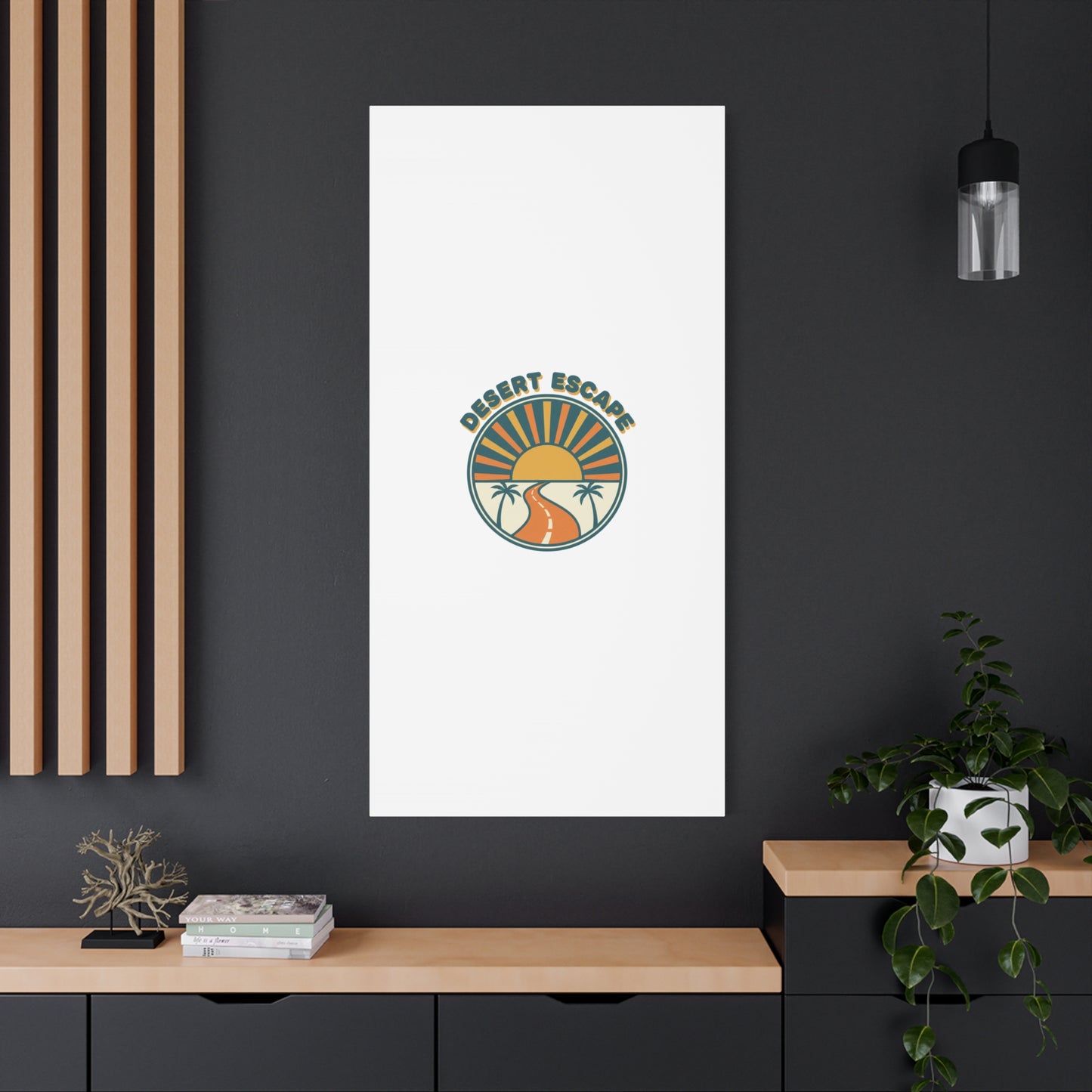 Desert Escape Sunset Canvas | 70s Sunset Retro Palm Poster