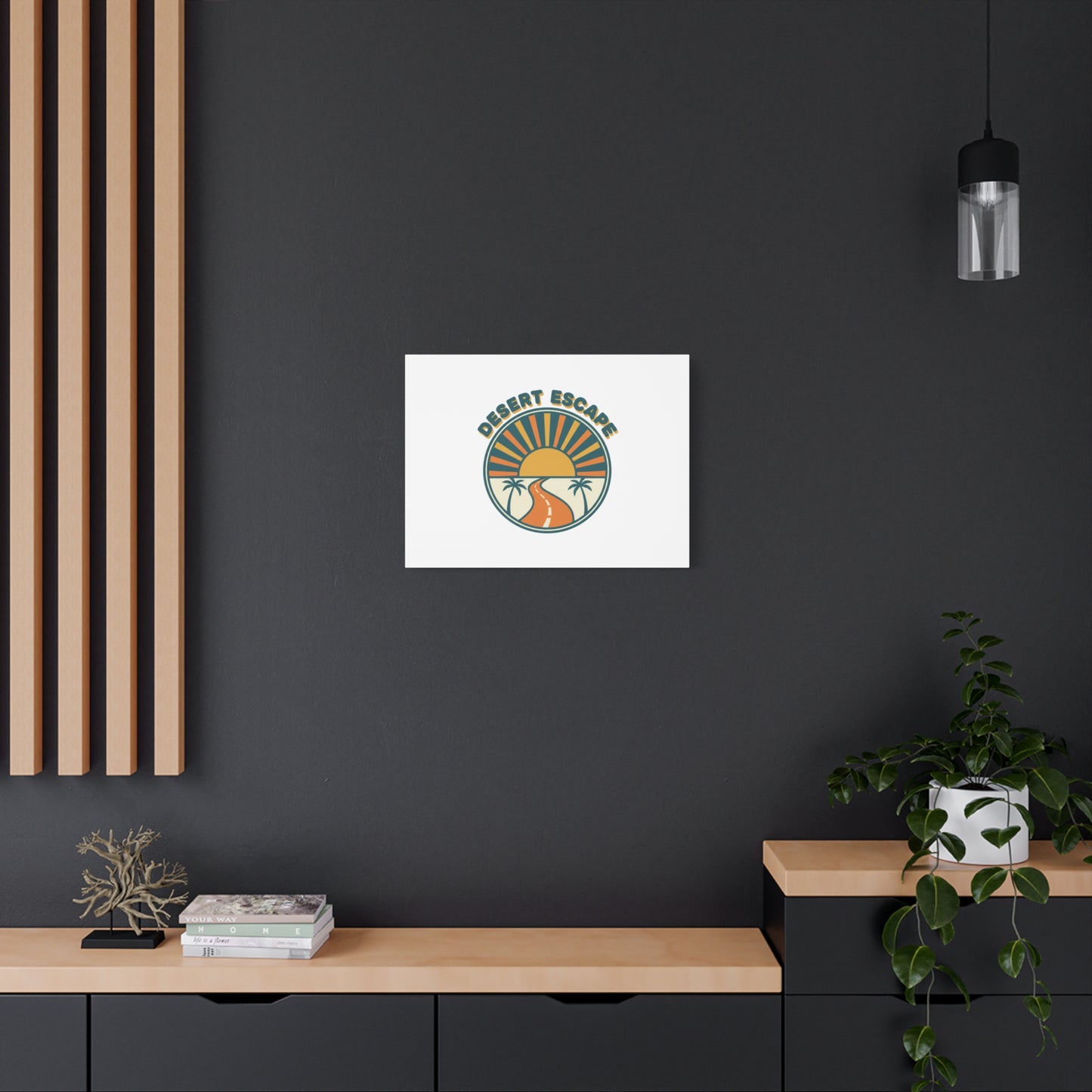 Desert Escape Sunset Canvas | 70s Sunset Retro Palm Poster