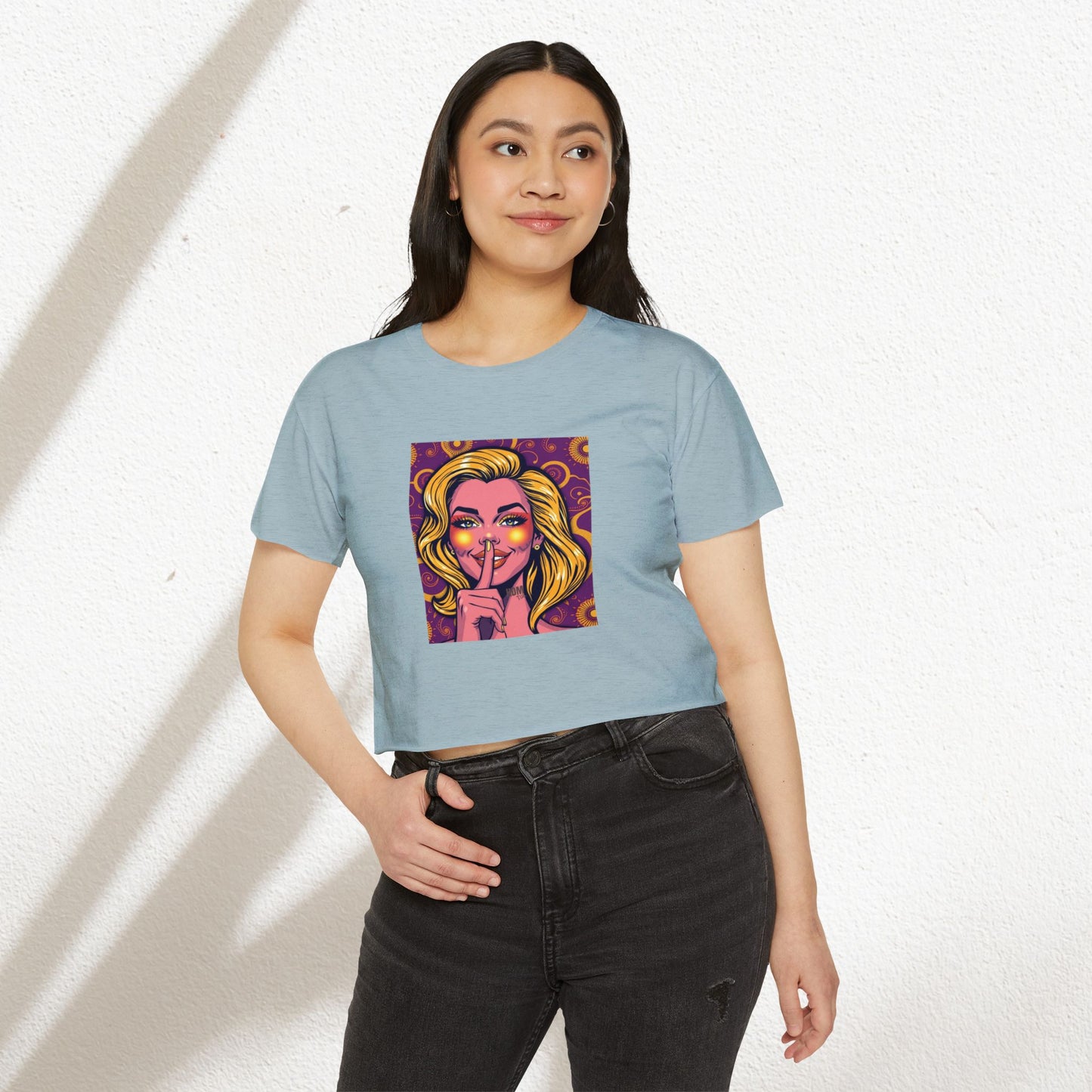 Boho Festival Crop Top, Women's Stylish Tee for Concerts & Parties, Summer Vibes, Casual Chic Top