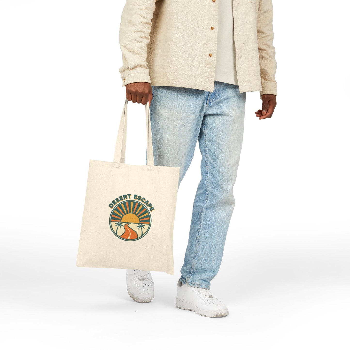 Desert Escape Tote | 70s Sunset Retro Palm Canvas Tote