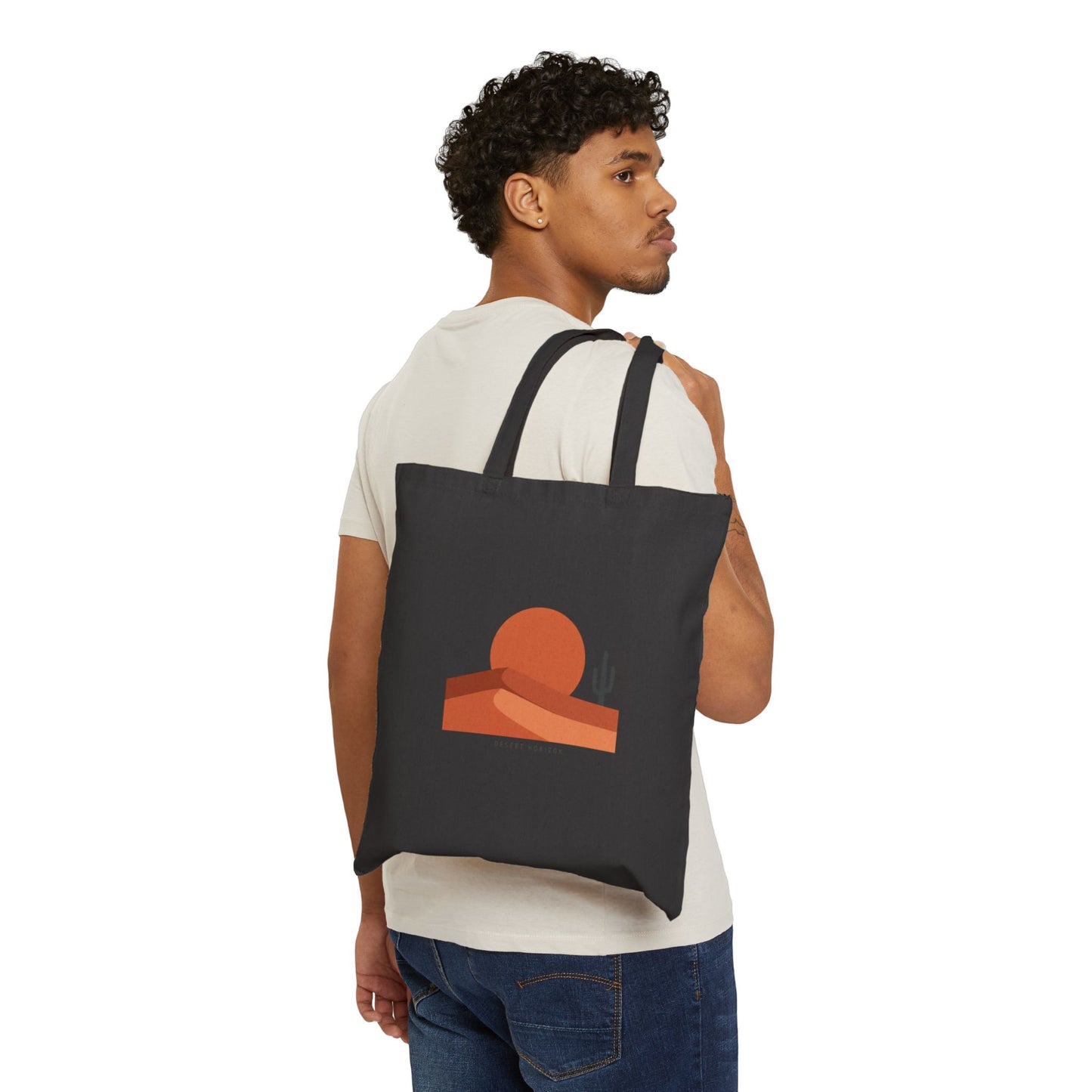 Desert Sunset Minimalist Tote | Southwestern mesa, adobe-inspired neutral art