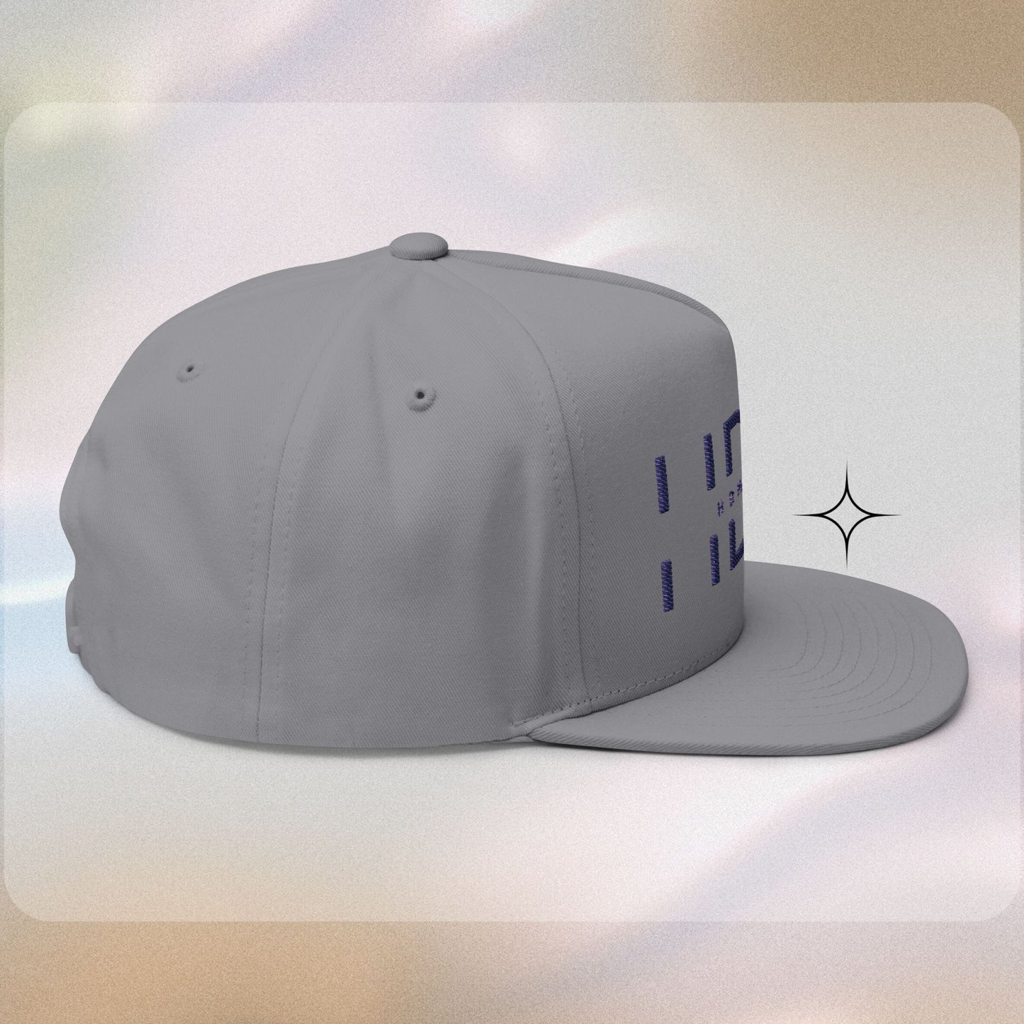 Embroidered Flat Bill Cap - HDMTub Design, Hat, Baseball Cap, Snapback, Hip Hop Cap, Accessories, Streetwear
