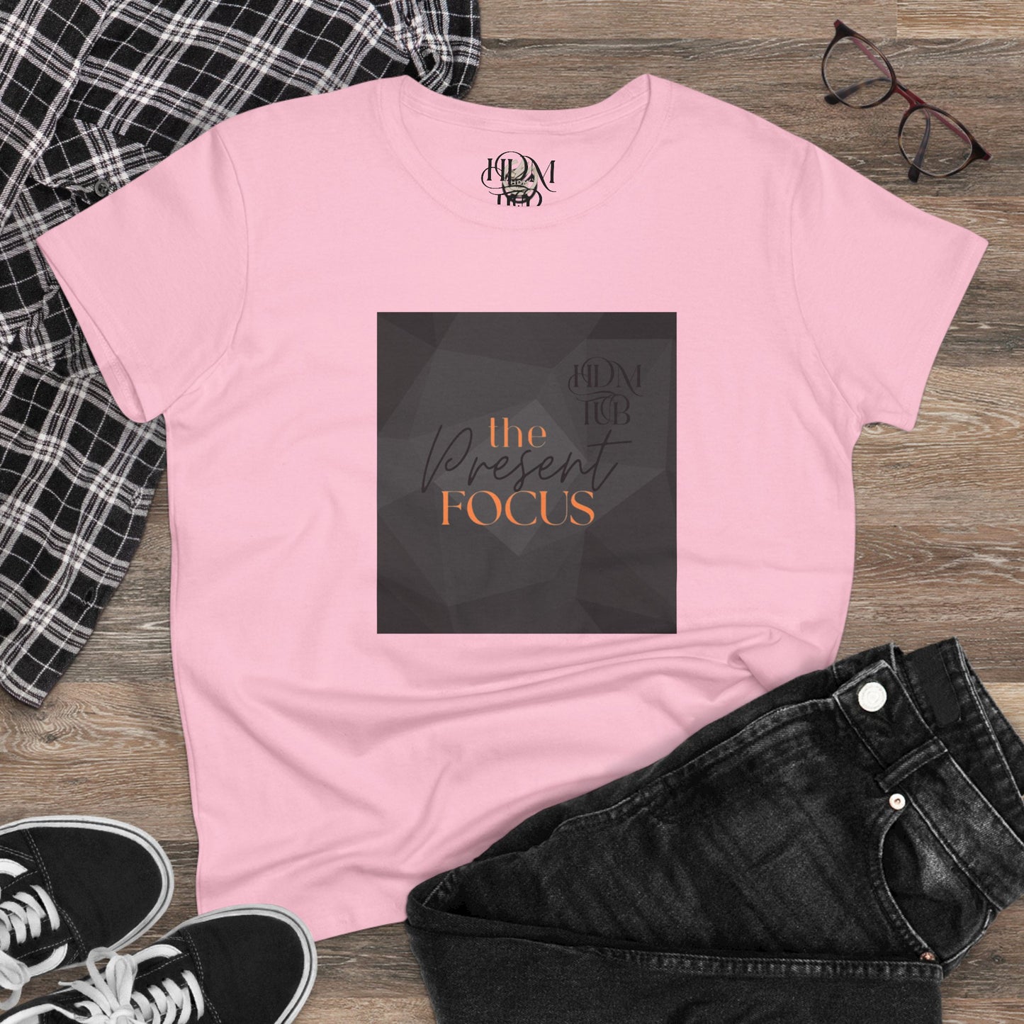 T-Shirt, The Present Focus, Women's Tee, Cotton Tee, Graphic Tee, Meditation Shirt