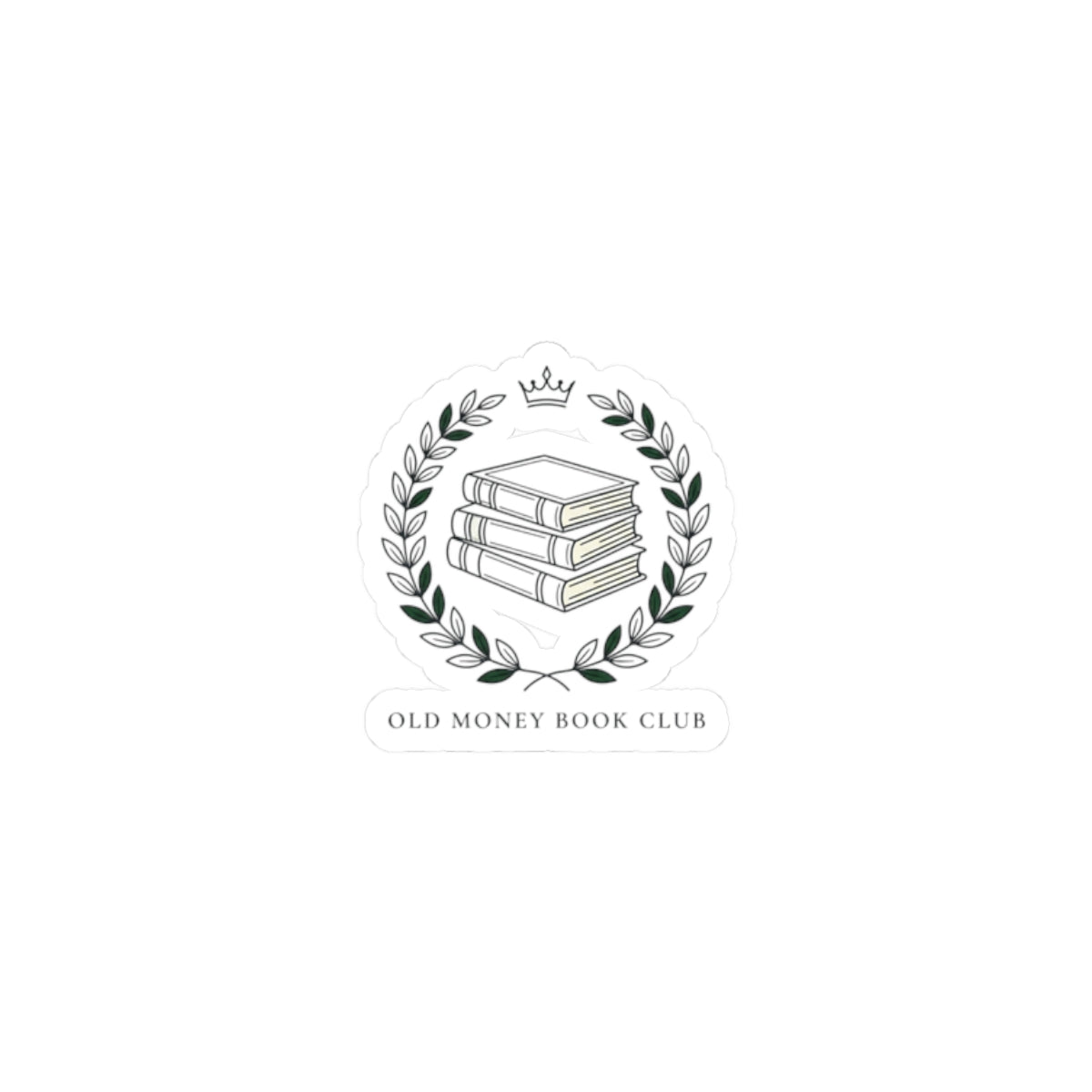 Old Money Book Club Sticker | minimalist, monochrome, serif quiet luxury
