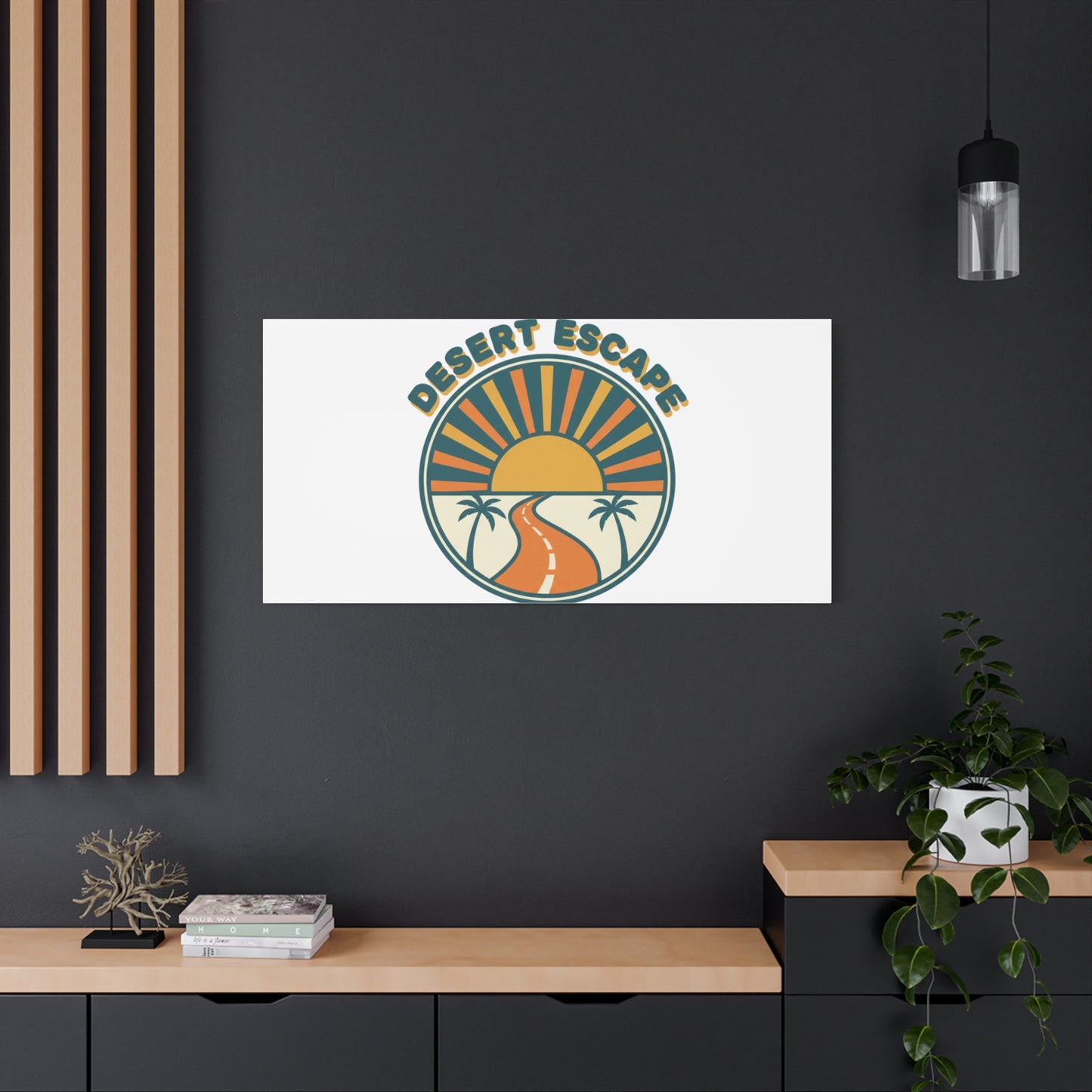 Desert Escape Sunset Canvas | 70s Sunset Retro Palm Poster