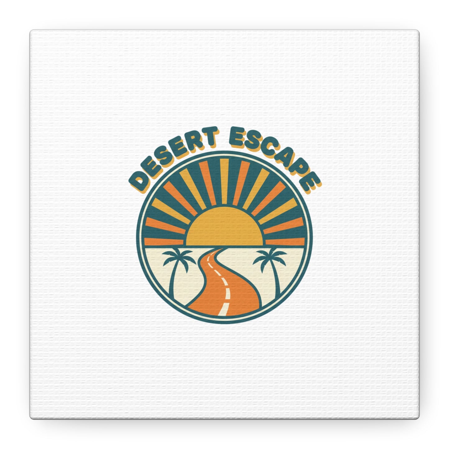 Desert Escape Sunset Canvas | 70s Sunset Retro Palm Poster