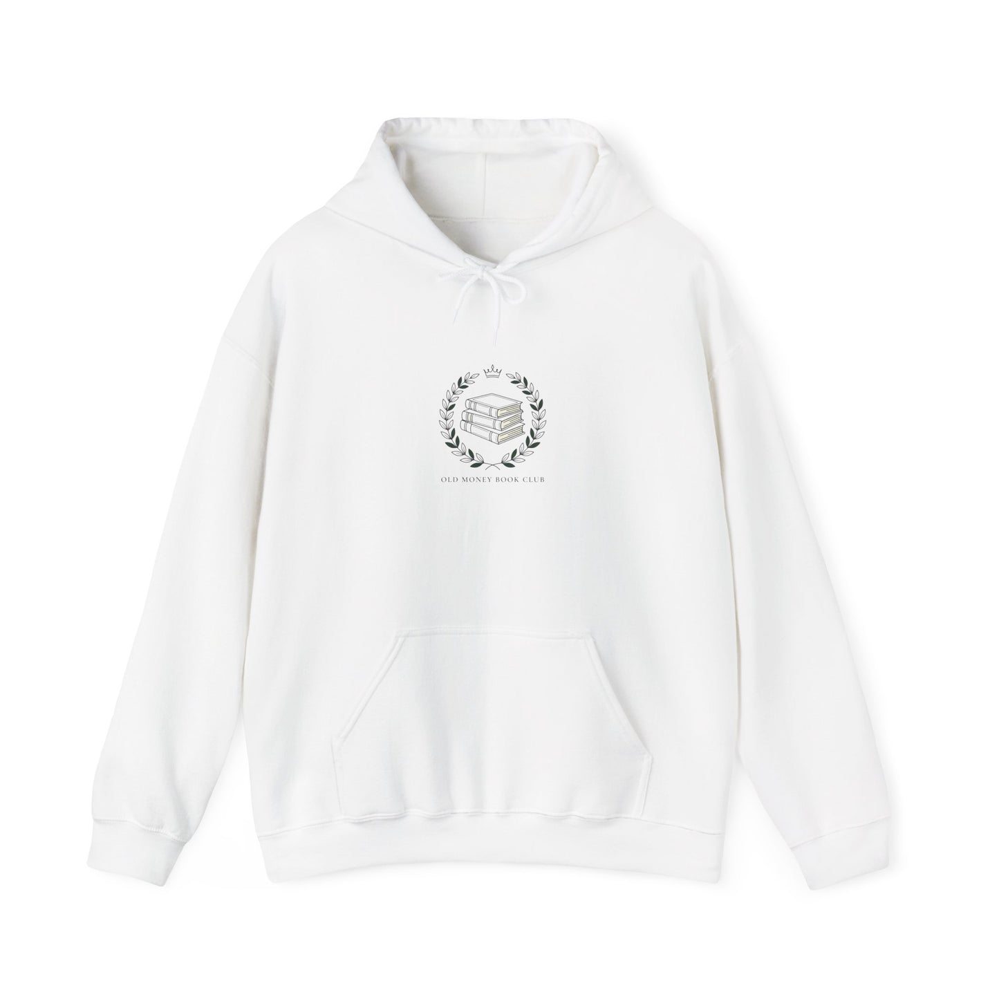 Laurel Crest Serif Hoodie | Old Money Minimalist, Monochrome Quiet Luxury