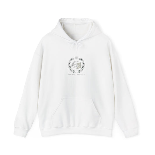 Laurel Crest Serif Hoodie | Old Money Minimalist, Monochrome Quiet Luxury