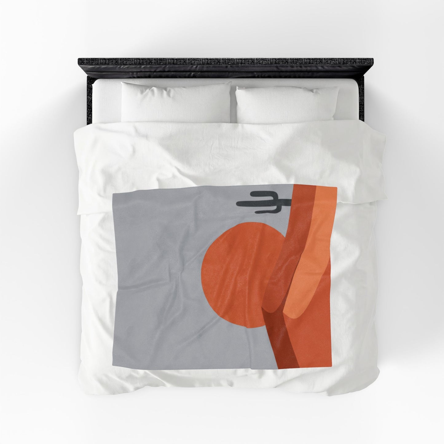 Desert Sunset Minimalist Mesa Blanket | Southwestern adobe-inspired wall art throw