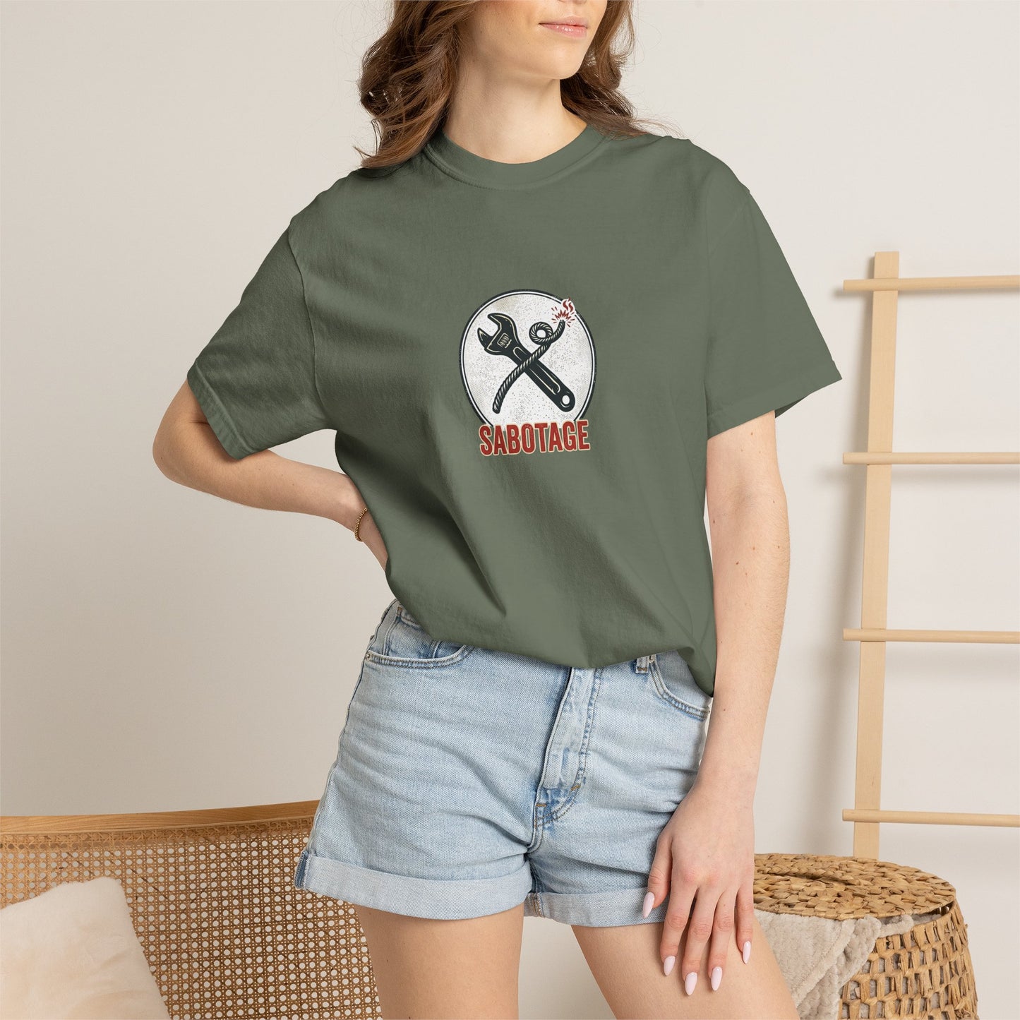 Sabotage Wrench Logo T-Shirt — Mechanic Tools Graphic Tee
