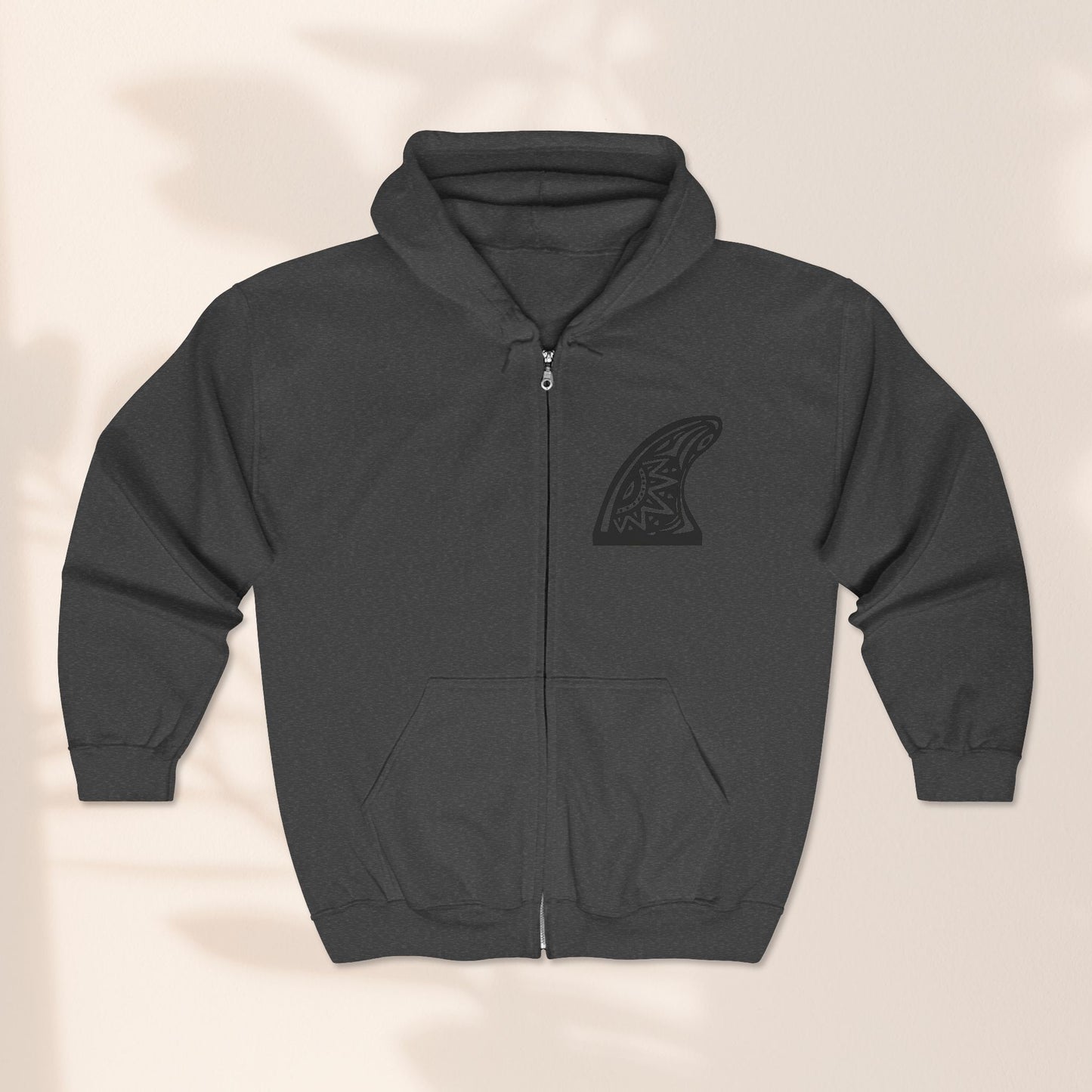 Shark Surfboards Hoodie, Beach Vibes Unisex Zip Sweatshirt, Ocean Lover Gift, Coastal Apparel, Surfing Jacket, Fin Design Outerwear