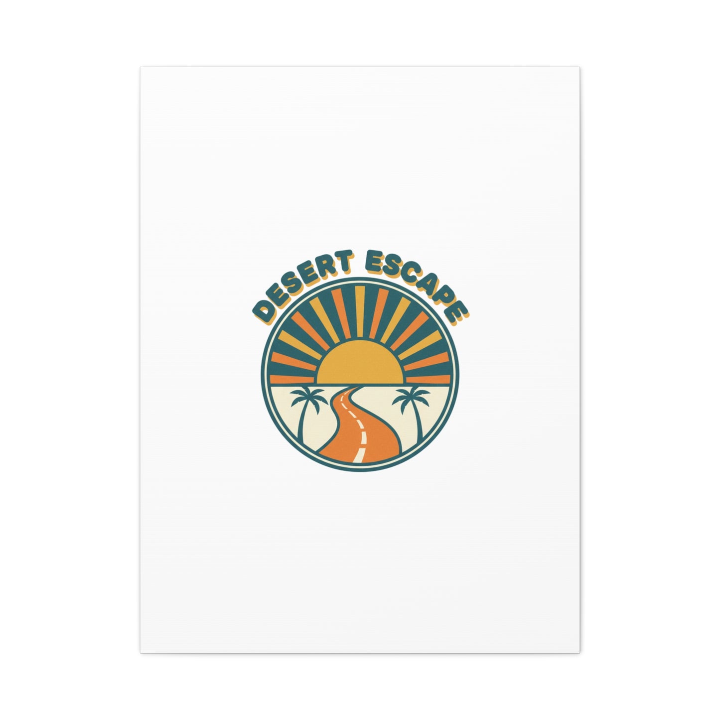 Desert Escape Sunset Canvas | 70s Sunset Retro Palm Poster