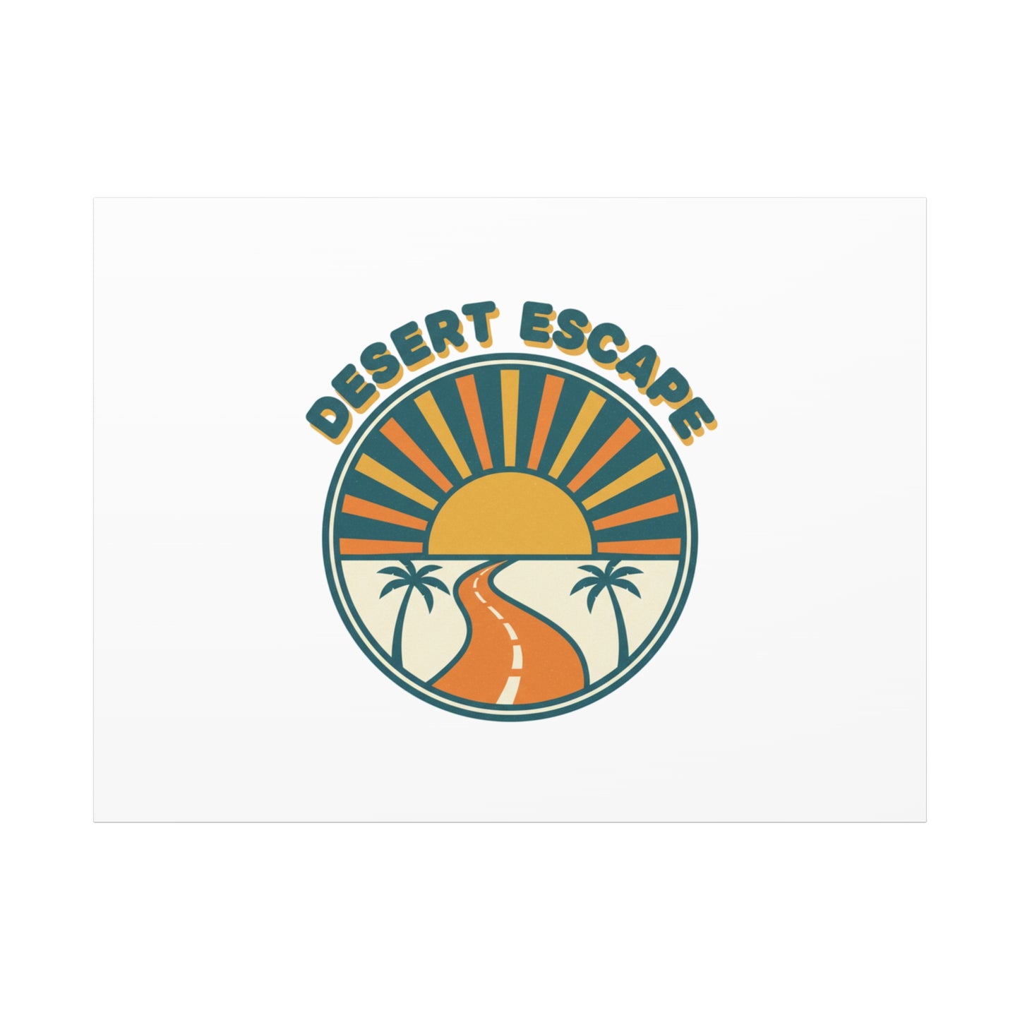 Desert Escape Sunset Canvas | 70s Sunset Retro Palm Poster