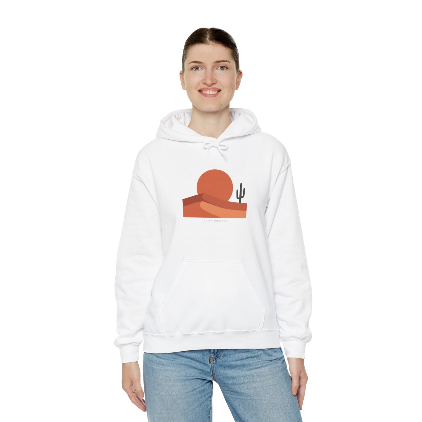 Desert Sunset Minimalist Mesa Hoodie | Southwestern adobe-inspired art