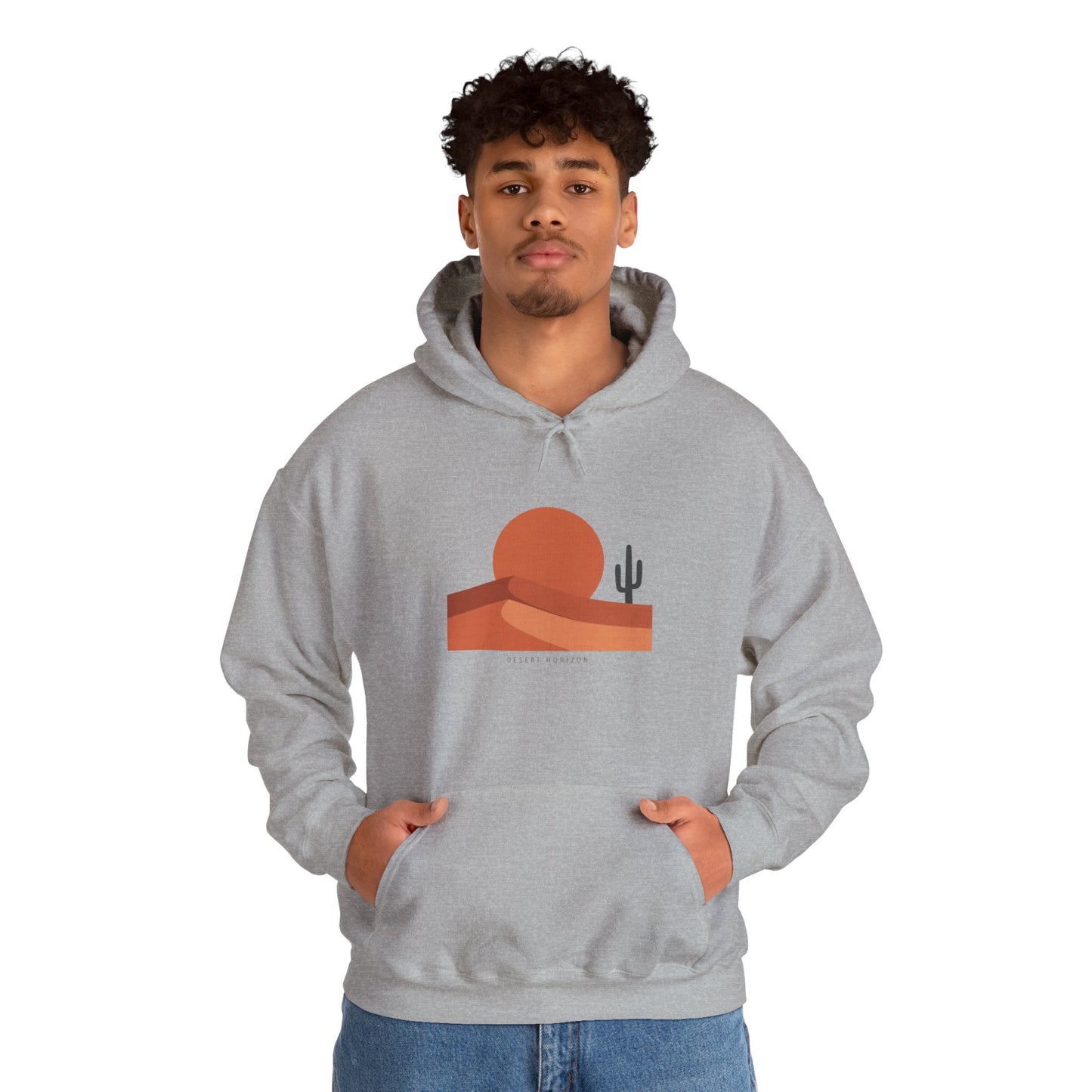Desert Sunset Minimalist Mesa Hoodie | Southwestern adobe-inspired art