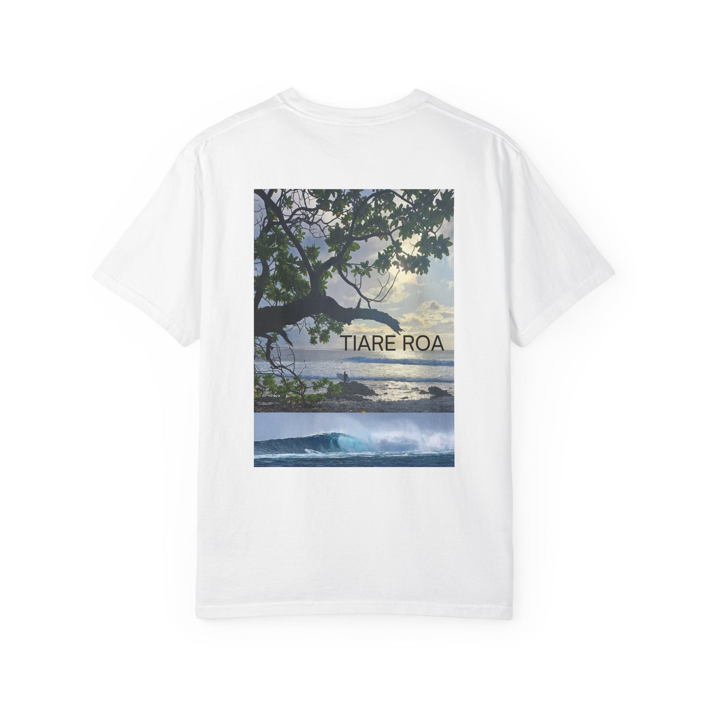Tiare Roa Surf Spot T-shirt, Ocean Lover Beach Tee, Coastal Wave Graphic Shirt, Unisex Garment-Dyed Top, Vacation Souvenir Apparel