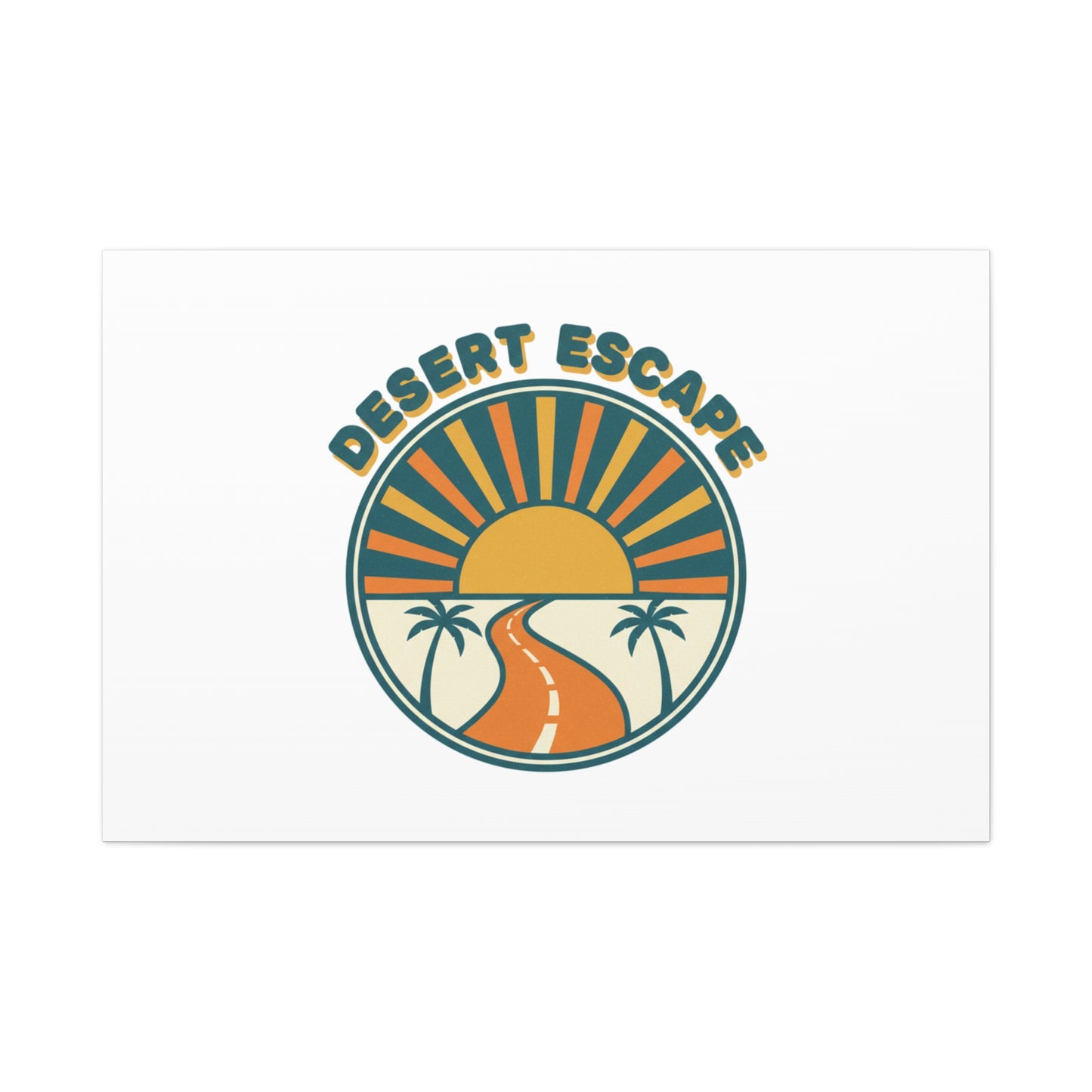 Desert Escape Sunset Canvas | 70s Sunset Retro Palm Poster