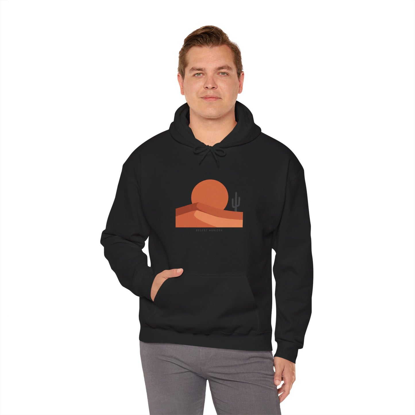 Desert Sunset Minimalist Mesa Hoodie | Southwestern adobe-inspired art