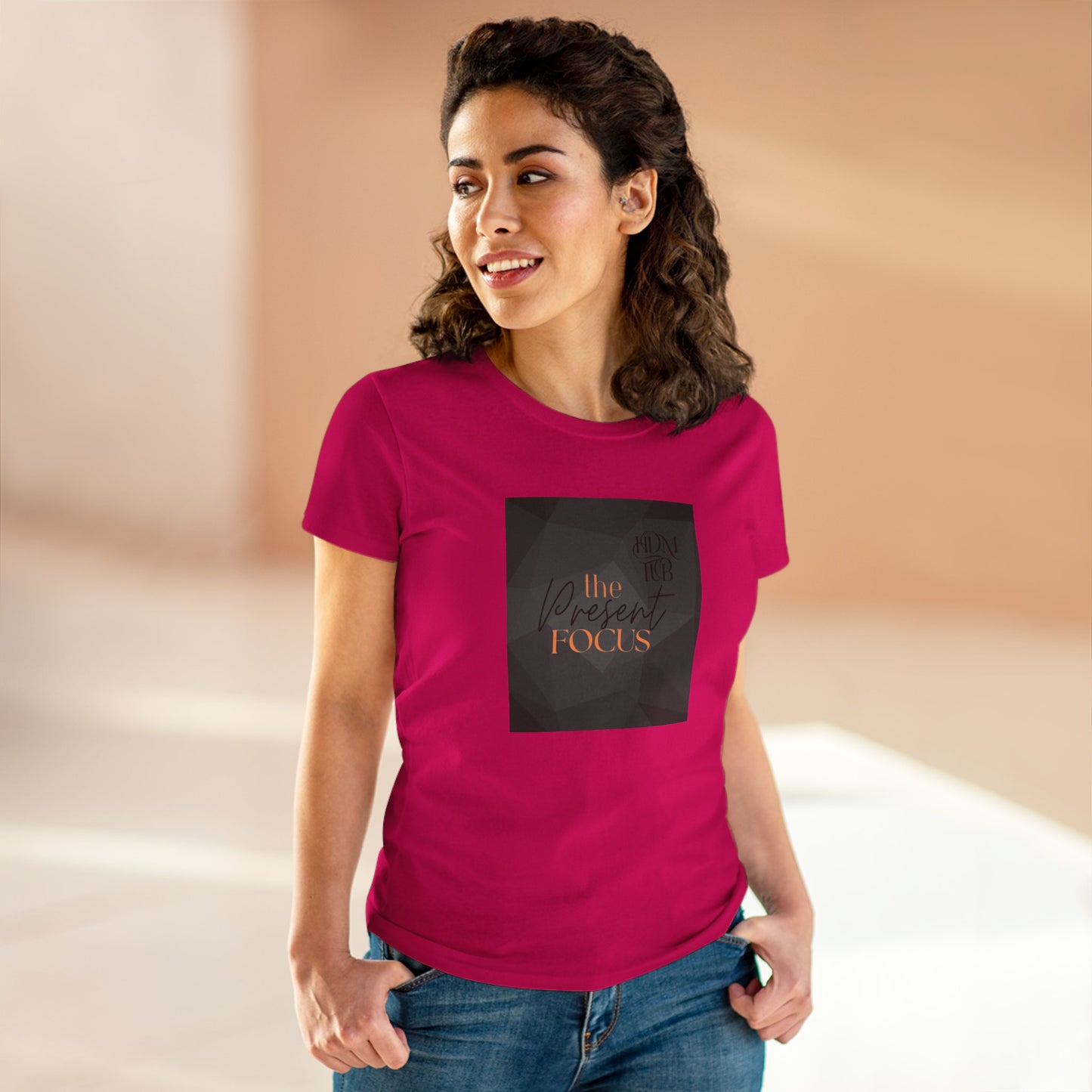 T-Shirt, The Present Focus, Women's Tee, Cotton Tee, Graphic Tee, Meditation Shirt