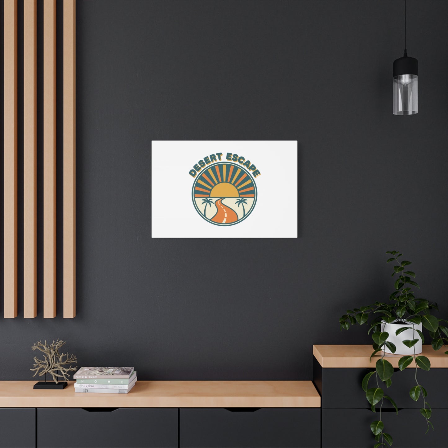 Desert Escape Sunset Canvas | 70s Sunset Retro Palm Poster