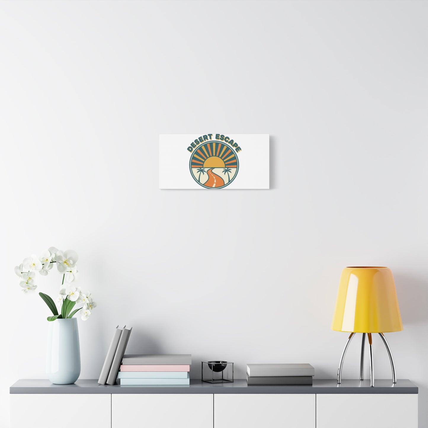 Desert Escape Sunset Canvas | 70s Sunset Retro Palm Poster