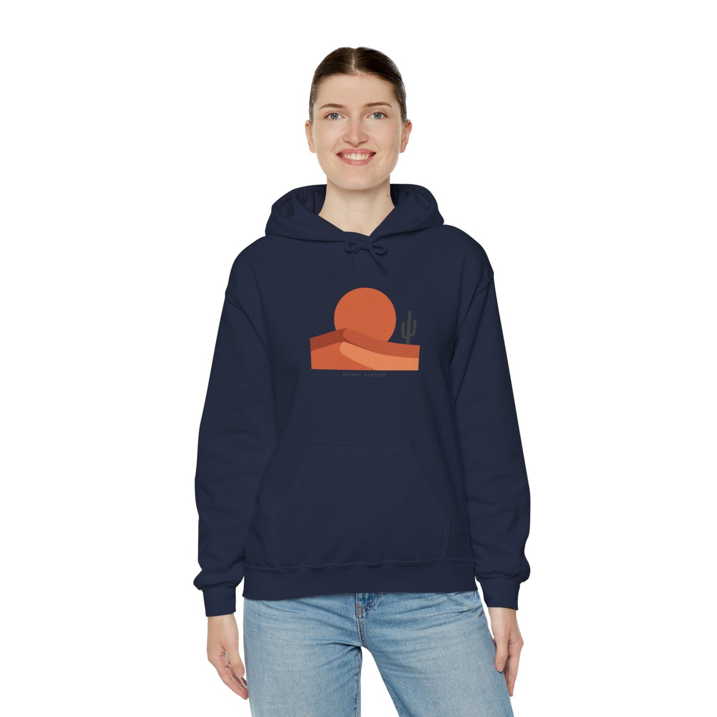 Desert Sunset Minimalist Mesa Hoodie | Southwestern adobe-inspired art
