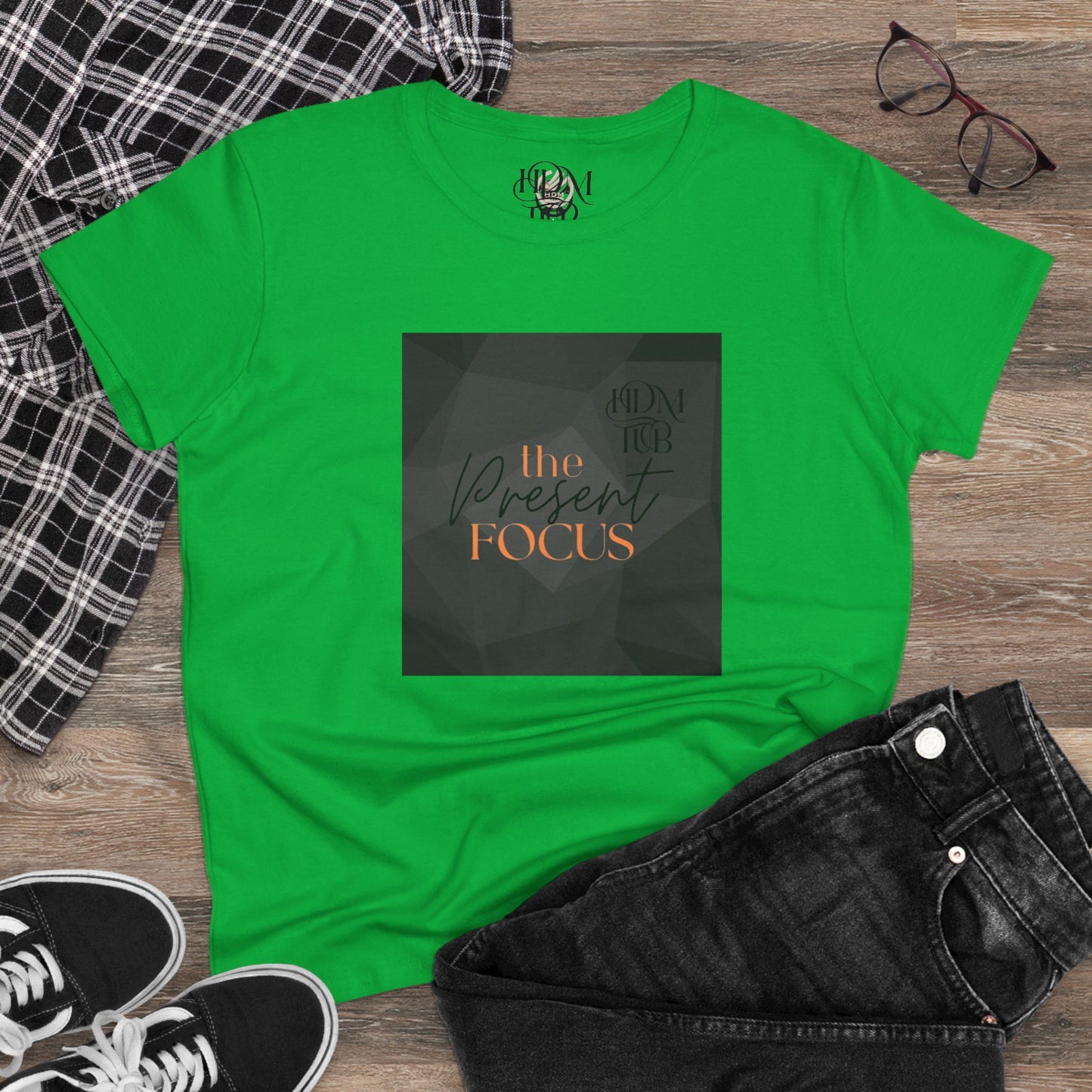 T-Shirt, The Present Focus, Women's Tee, Cotton Tee, Graphic Tee, Meditation Shirt