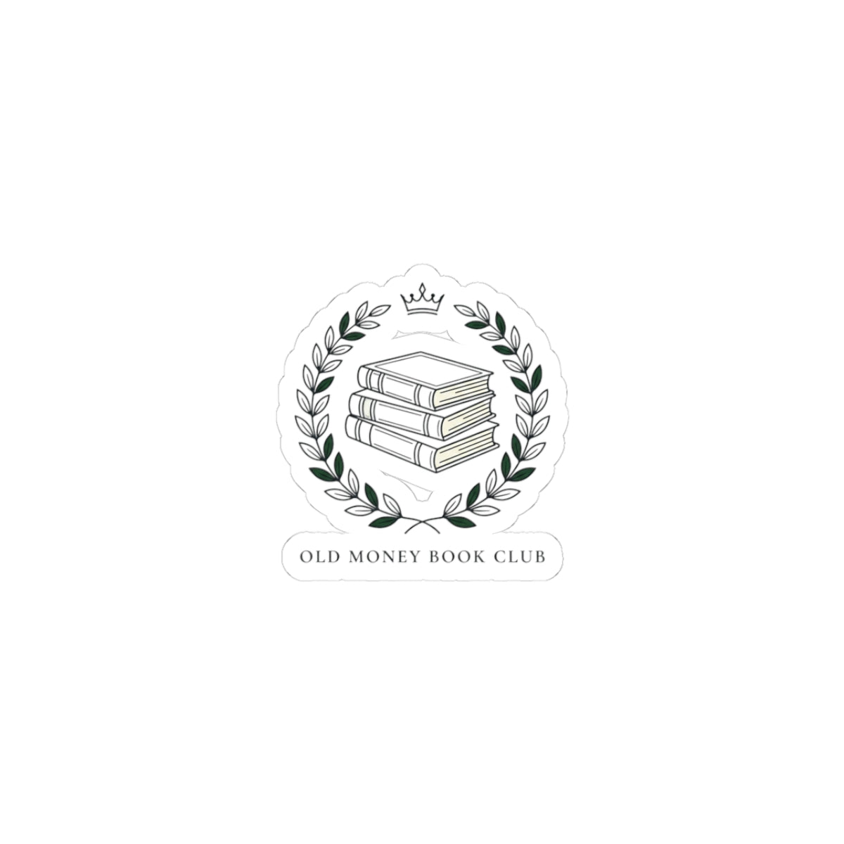Old Money Book Club Sticker | minimalist, monochrome, serif quiet luxury