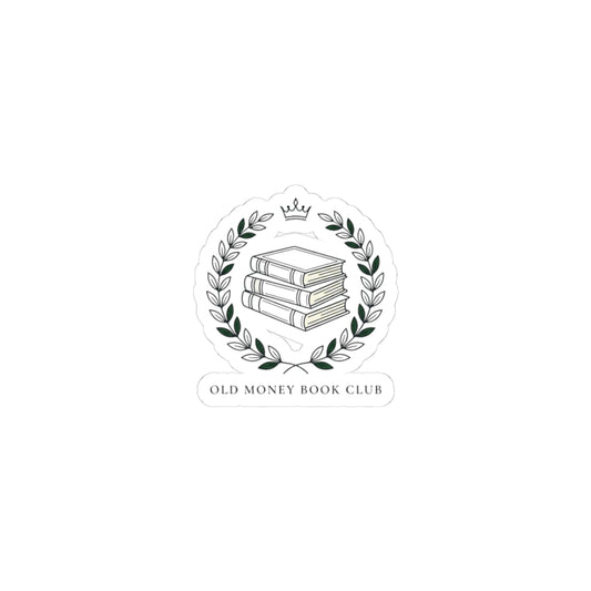 Old Money Book Club Sticker | minimalist, monochrome, serif quiet luxury