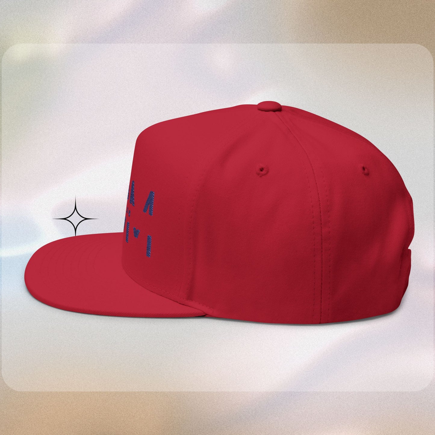 Embroidered Flat Bill Cap - HDMTub Design, Hat, Baseball Cap, Snapback, Hip Hop Cap, Accessories, Streetwear