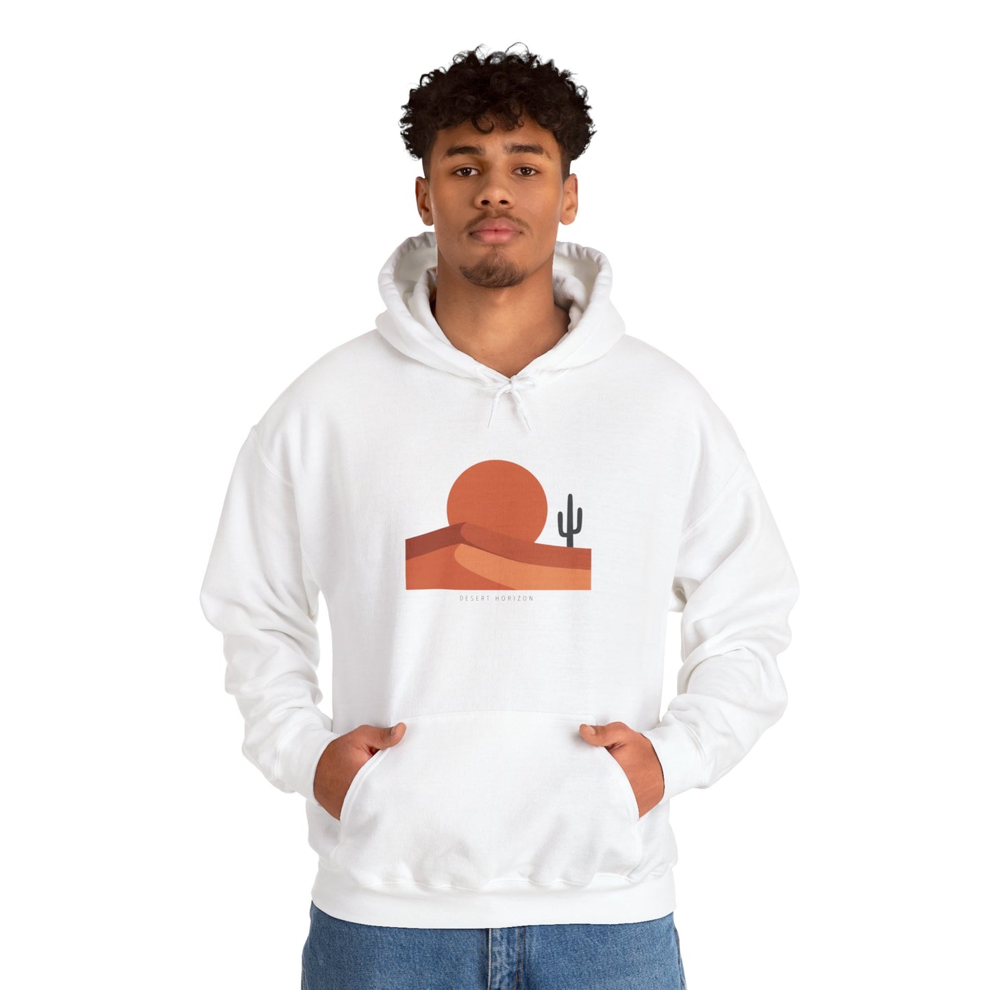 Desert Sunset Minimalist Mesa Hoodie | Southwestern adobe-inspired art