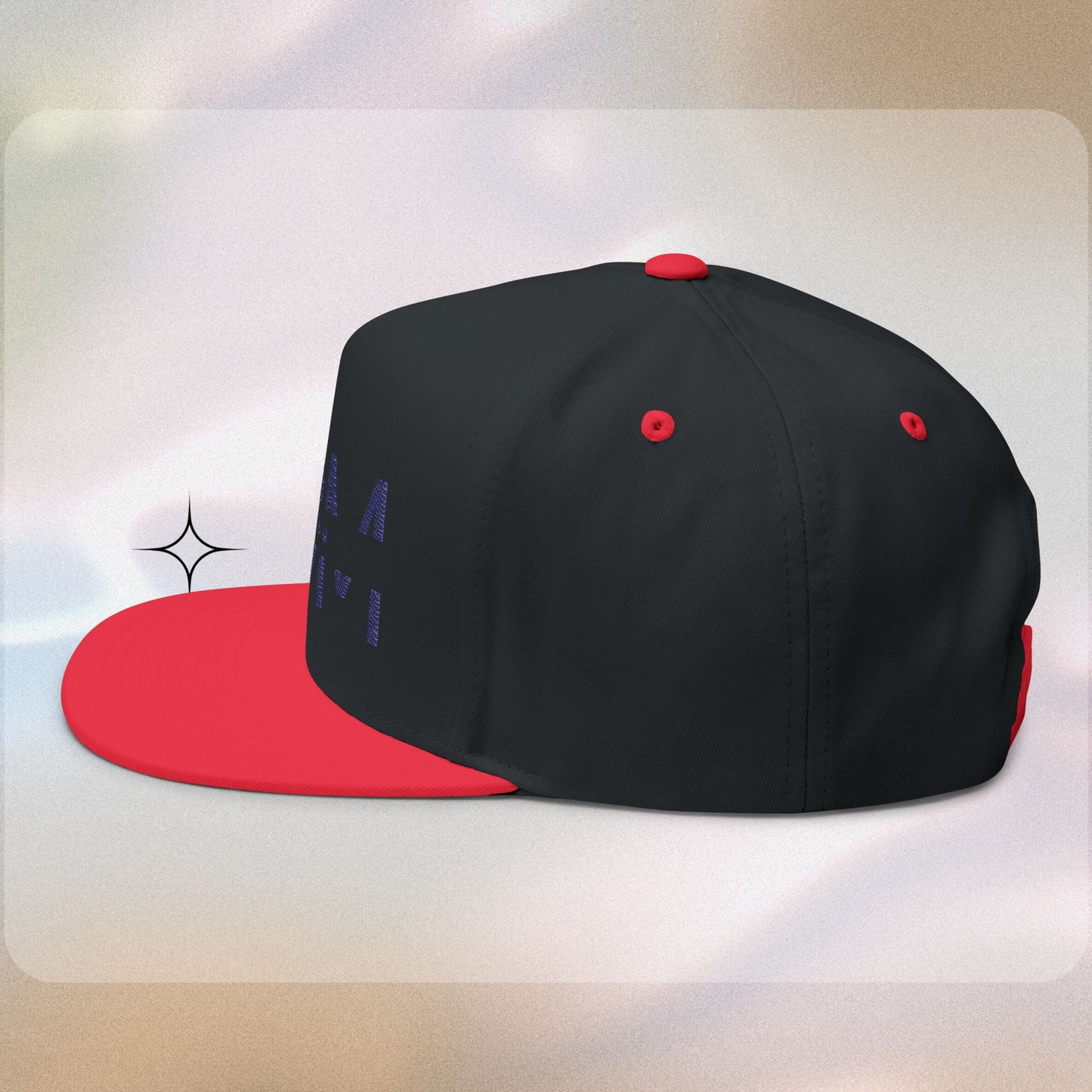 Embroidered Flat Bill Cap - HDMTub Design, Hat, Baseball Cap, Snapback, Hip Hop Cap, Accessories, Streetwear