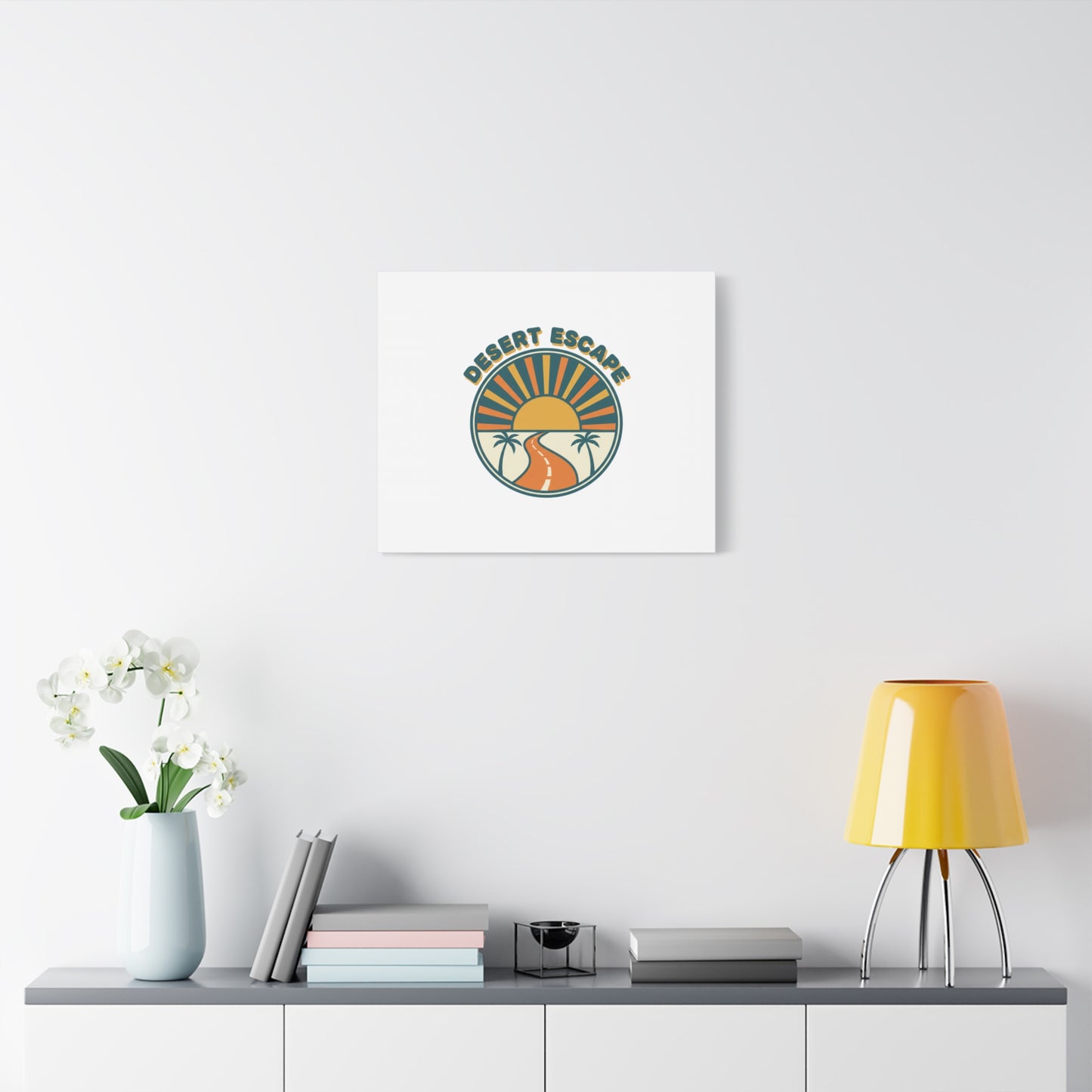 Desert Escape Sunset Canvas | 70s Sunset Retro Palm Poster