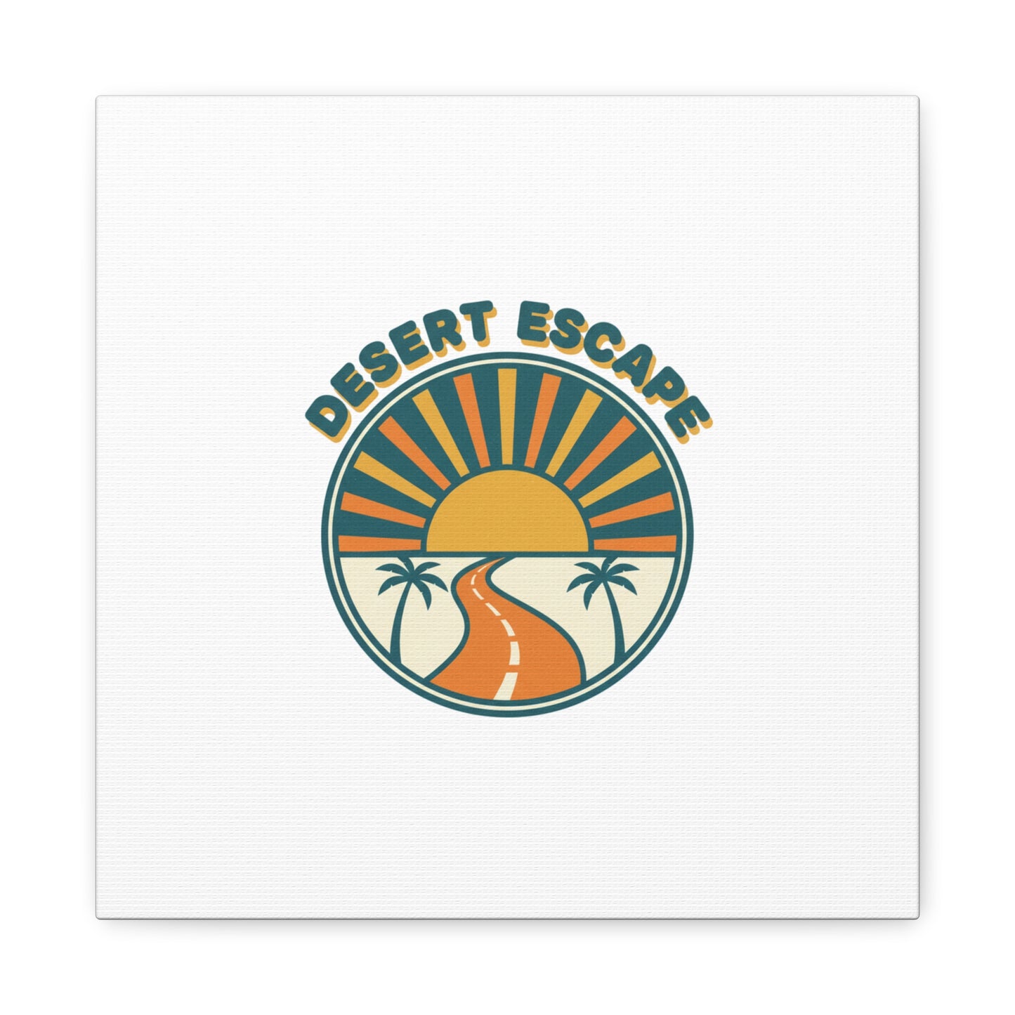 Desert Escape Sunset Canvas | 70s Sunset Retro Palm Poster