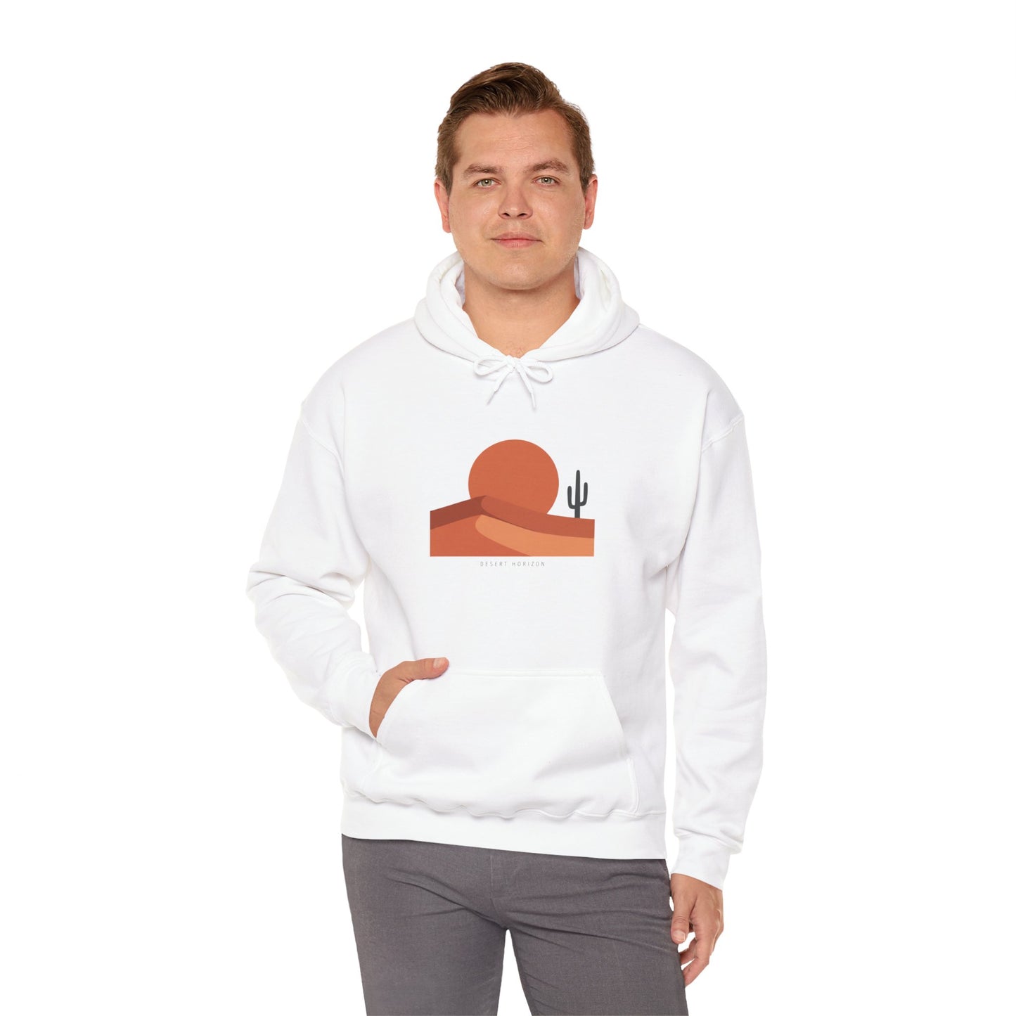 Desert Sunset Minimalist Mesa Hoodie | Southwestern adobe-inspired art