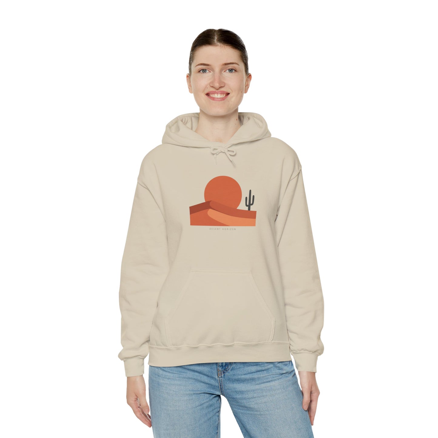 Desert Sunset Minimalist Mesa Hoodie | Southwestern adobe-inspired art